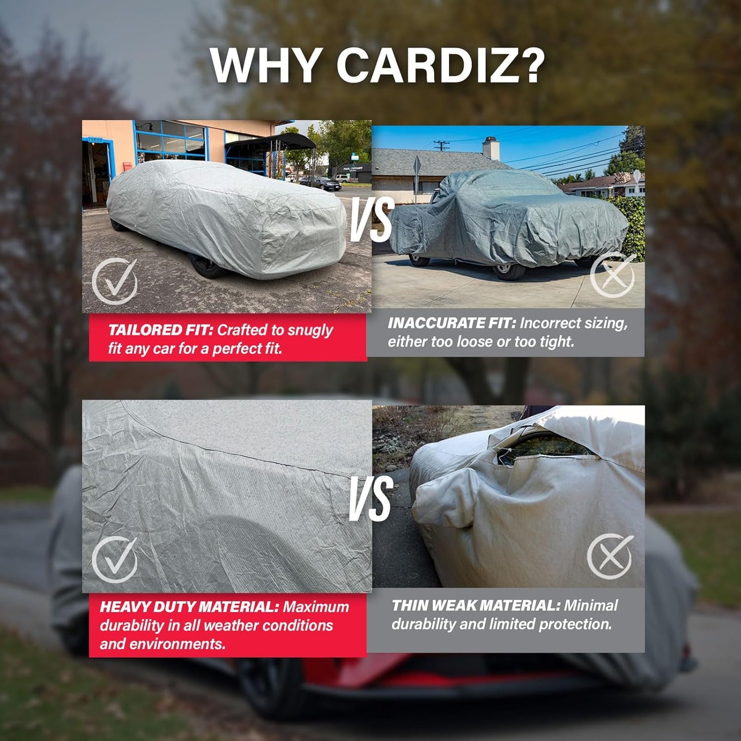 Supreme Full Car Cover - Semi Custom Fit for Tahoe 1995-1999 SUV 4-Door | All-Weather Protection: Waterproof, Dustproof, Windproof, UV-Resistant | Includes Accessories