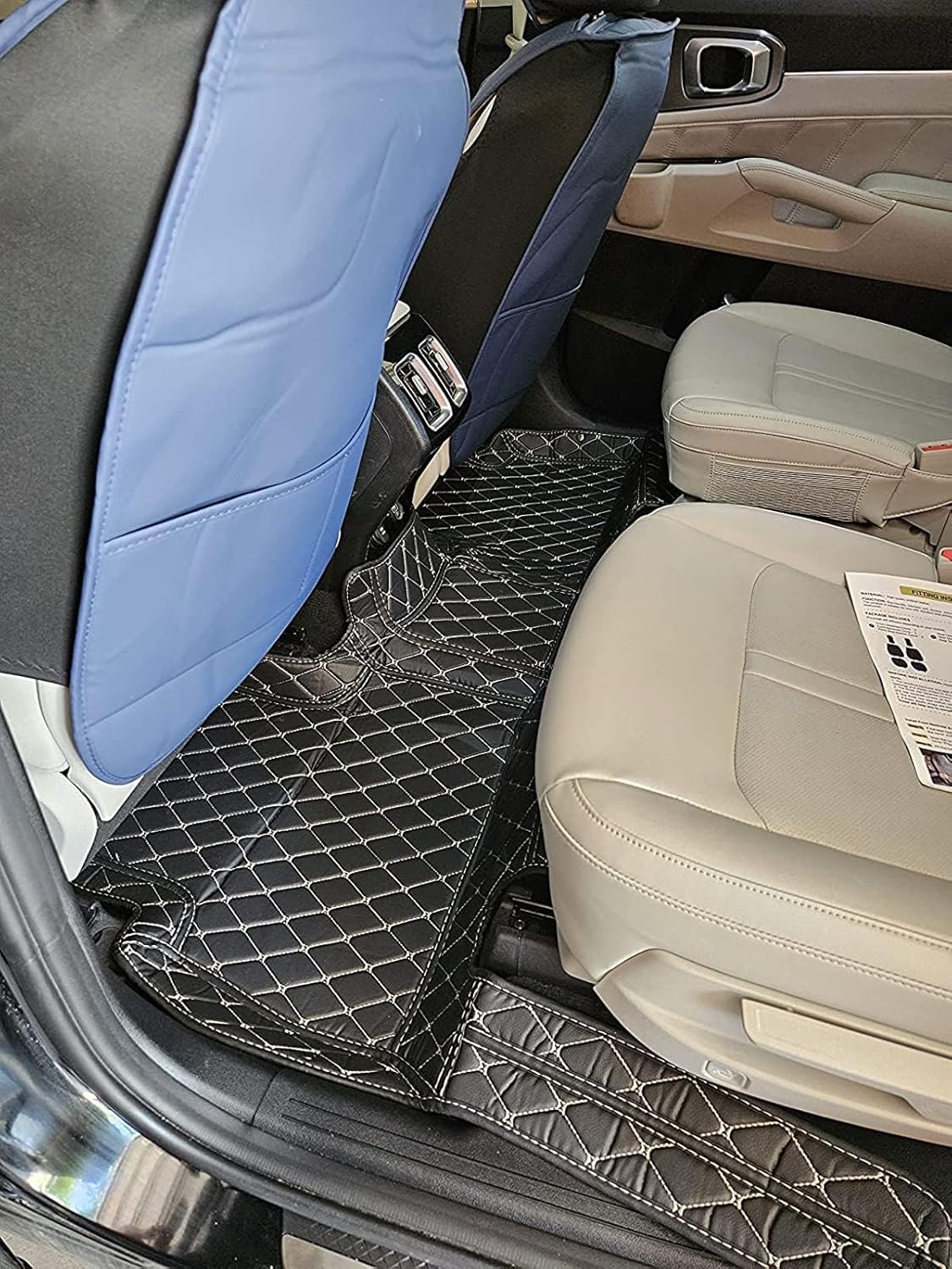Custom Car Floor Mat Compatible with BMW Mercedes-Benz Toyota Cadillac Lexus Honda Infiniti Nissan Hyundai Kia Audi All Models Cars Sedans SUVs Automotive Mats (Blue)