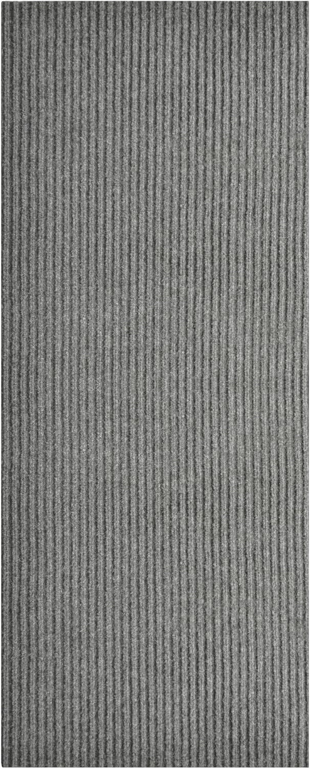 iCustomRug Spartan Weather Warrior Indoor/Outdoor Utility Ribbed Carpet Runner with Non-Slip Thermoplastic Rubber Backing, 3ft X 72ft in Grey