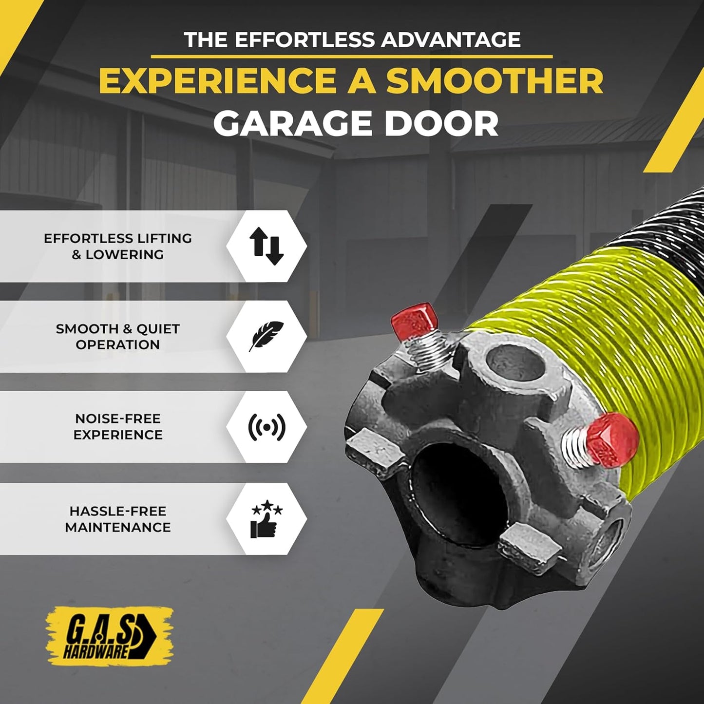 Garage Door Torsion Spring 207x1.75x23 Includes 1” Steel Bearing, Non-Slip Gloves, and Winding Bars for Left and Right Side of Garage Door Precision E-Coating 5-Year Warranty Min. 30,000 Cycles (Pair)