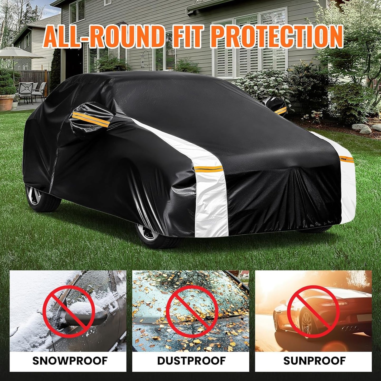 Honda Pilot Car Cover 100% Waterproof All Weather, Gift with Towel, 10 Layers SUV Car Cover Custom Fit 2002-2025 Honda Pilot, Full Exterior Car Covers Rain Sun UV Protection with Door Zipper.