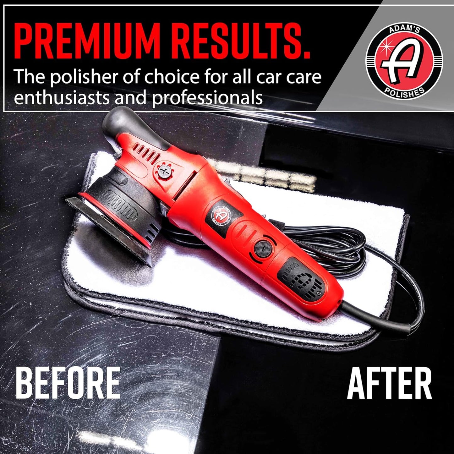 Adam's Polishes 9mm Dual Action Car Polisher (Polishing Kit) - Buffer Car Scratch Remover for Car Detailing | Includes Polish, Compound & Pads