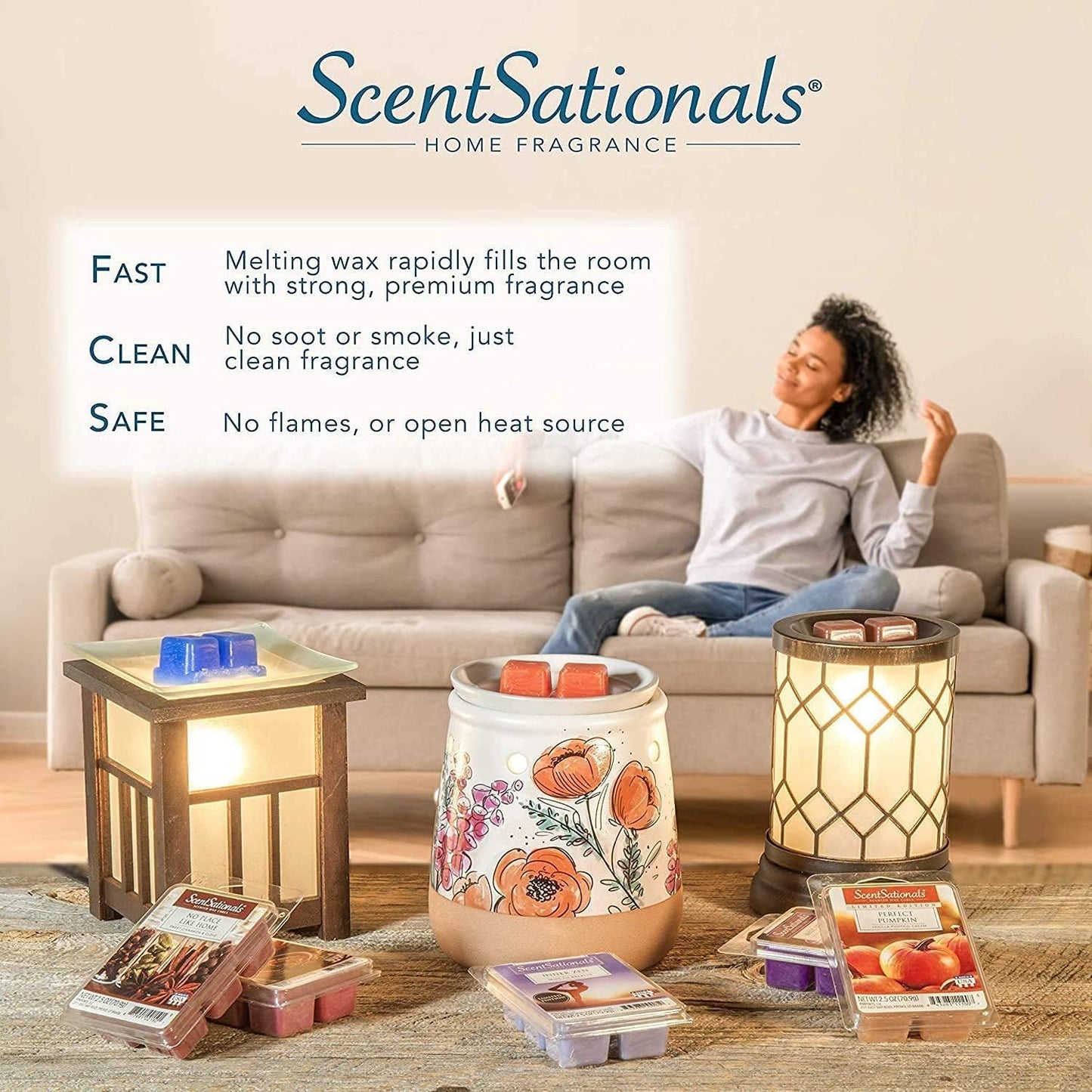 Scentsationals Wax Melts, Wax Cubes Strong Scent - Honeysuckle Nectar - Long Lasting Scented Melts for Warmer, 10oz (24-Cubes)