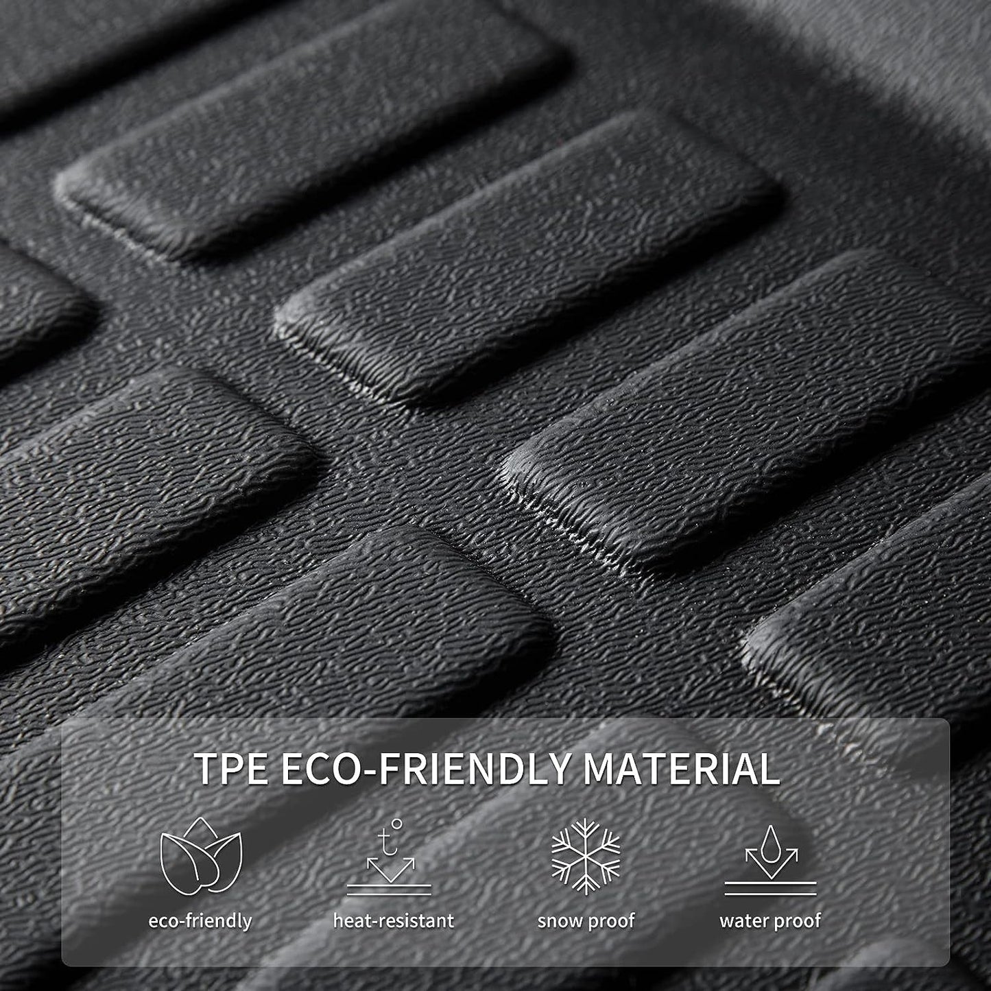 KELCSEECS® Floor Mats Custom for Hyundai Santa Cruz 2026 2025 2024 2023 2022 All Weather Protection TPE Heavy Duty Non-Slip Automotive Floor Liners Fits Front & 2nd Row Full Set Accessories, Black