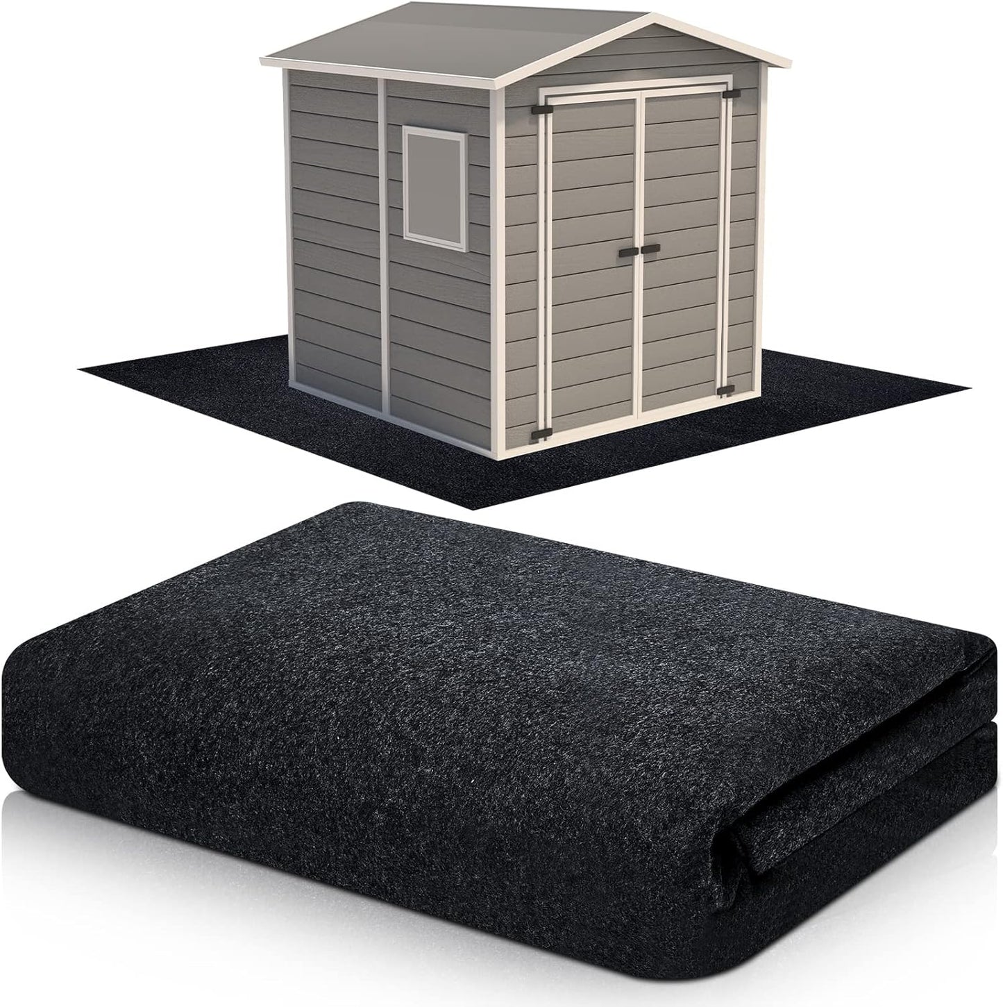 Haull Outdoor Storage Shed Floor Moat Waterproof Outdoor Carport Mat Thickened Soft Patio Furniture Pad Washable with Non Slip Backing, Storage Shed Not Included(4 x 7 ft)