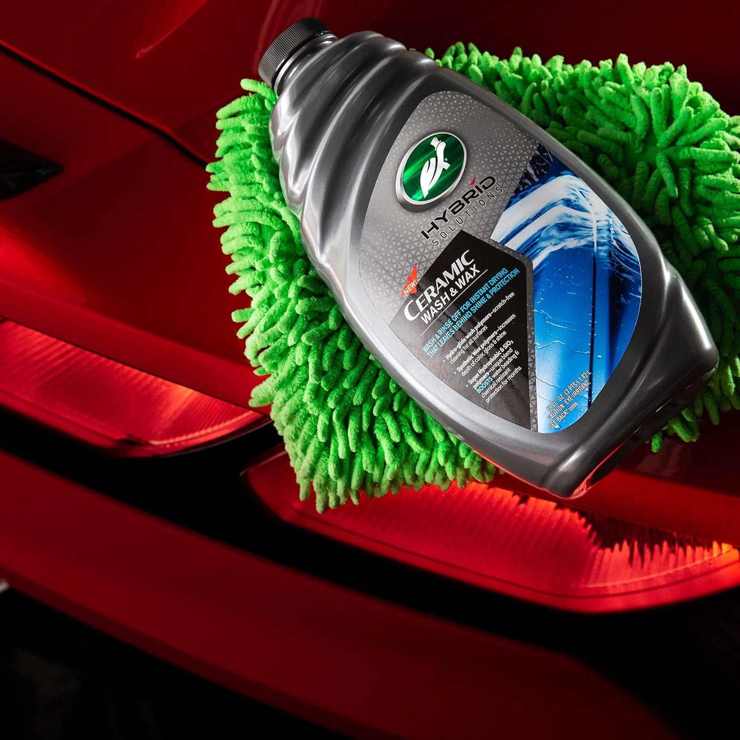 Turtle Wax 53411 Hybrid Solutions Ceramic Wash and Wax, Easy Clean Ceramic Infused Formula Removes Dirt and Grime, Long Lasting Shine and Protection for Cars, Trucks and More, 48 oz. (Pack of 1)