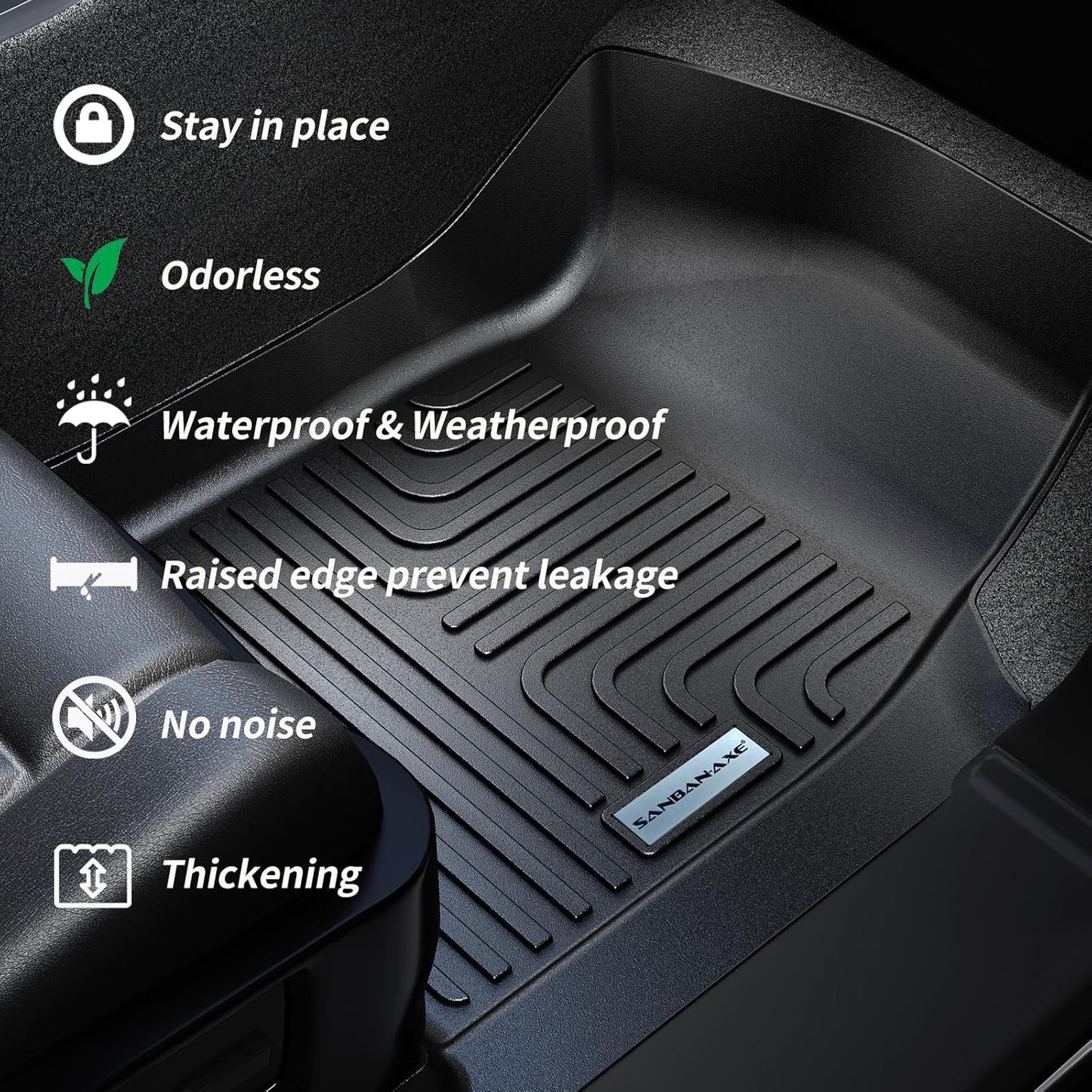 Floor Mats for 2021-2024 2025 Chevrolet Suburban 7 Seats (2nd Row Bucket Seats)（not fit 8 Seats）/ GMC Yukon XL(Only XL) & Trunk mat TPE Floor Liners & Cargo Liner for Chevy