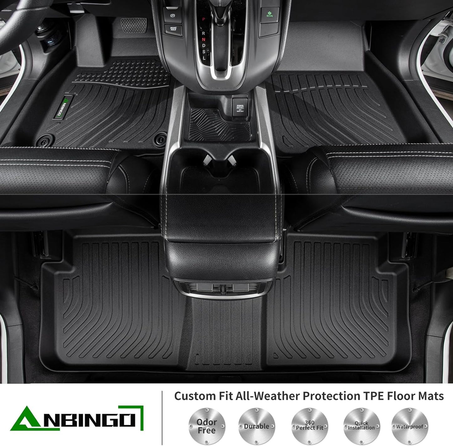 ANBINGO®Floor Mats Fit for Kia Soul 2014-2019 All Weather Mats for Kia Soul TPE Car Mat Rugs for Soul Rubber Trunk Carpet for Soul Automotive Accessories