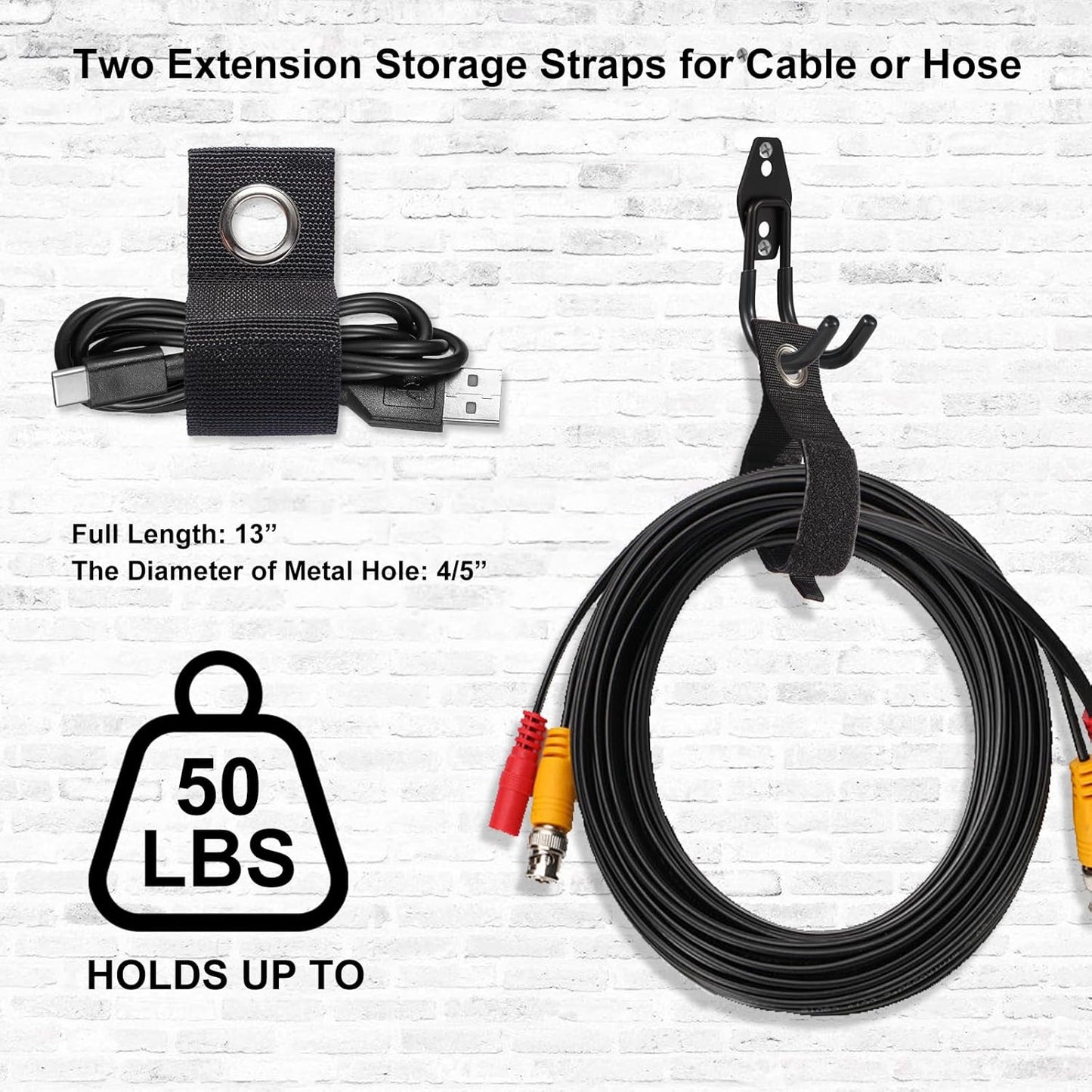 Garage Hook Heavy Duty Wall Storage Hangers, 20 Pack Garage Storage Hooks Steel Tool Black for Ladders, Ropes, Garden Tools