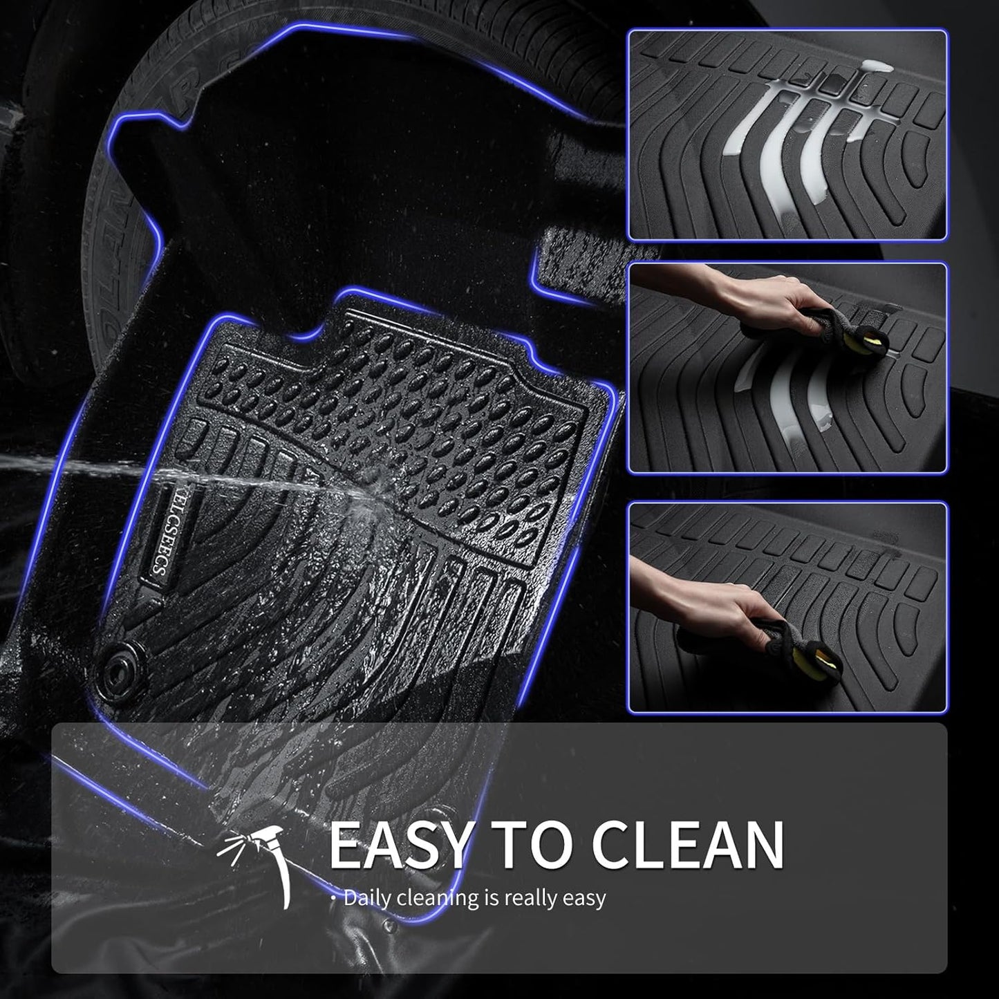KELCSEECS Floor Mats & Cargo Liner Custom for 2013 2014 2015 2016 2017 2018 2019 Ford Escape & C-max All Weather Car Mats Trunk Mat Floor Liners Ford Escape Floor Mats Accessories