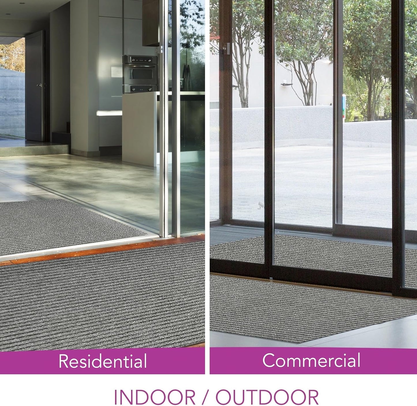 iCustomRug Spartan Weather Warrior Duty Indoor/Outdoor Utility Ribbed in 3ft,4ft,6ft Widths 70 Custom Sizes with Natural Non-Slip Rubber Backing 4'X68' in Grey