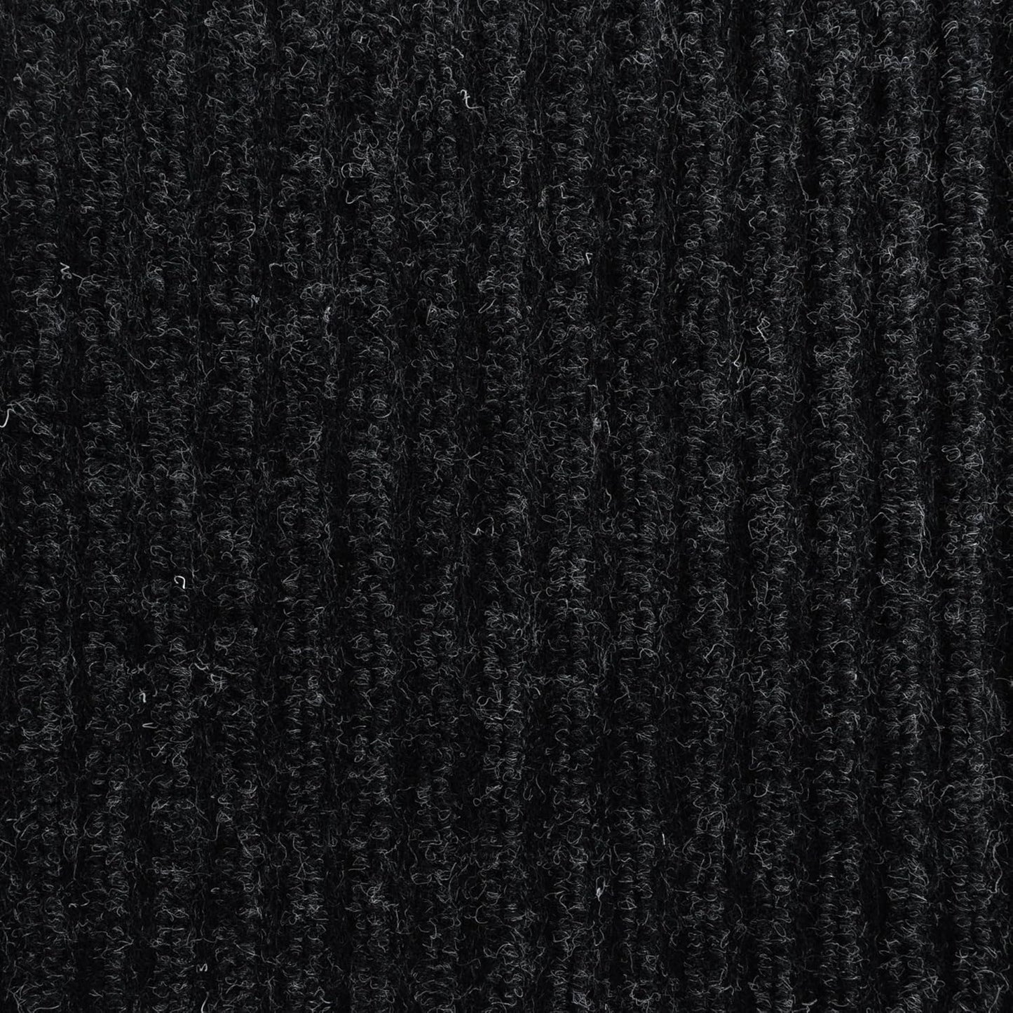iCustomRug Spartan Weather Warrior Indoor/Outdoor Utility Ribbed Carpet Runner with Non-Slip Thermoplastic Rubber Backing, 28in X 62ft in Black
