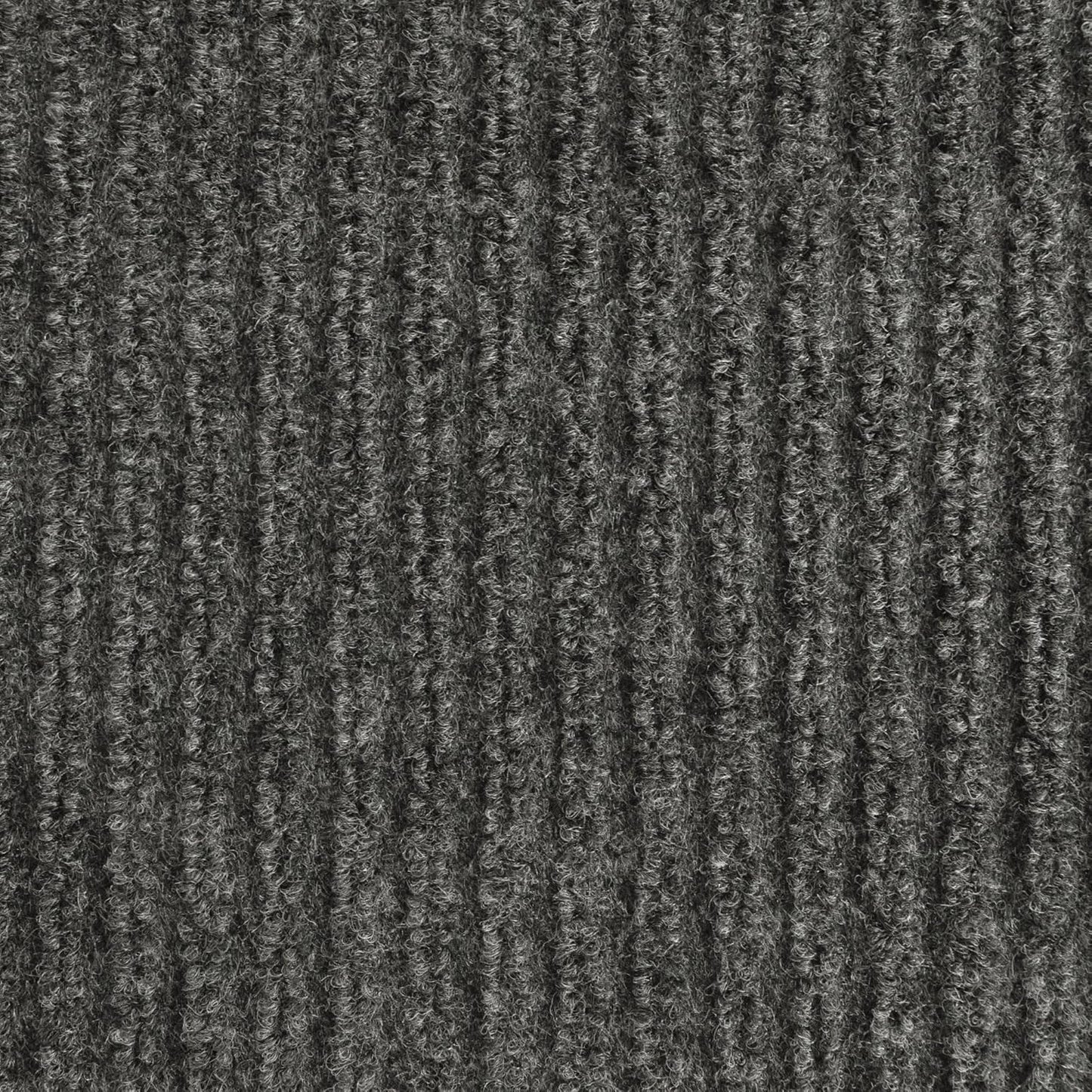 iCustomRug Spartan Weather Warrior Indoor/Outdoor Utility Ribbed Carpet Runner with Non-Slip Thermoplastic Rubber Backing, 3ft X 20ft in Charcoal