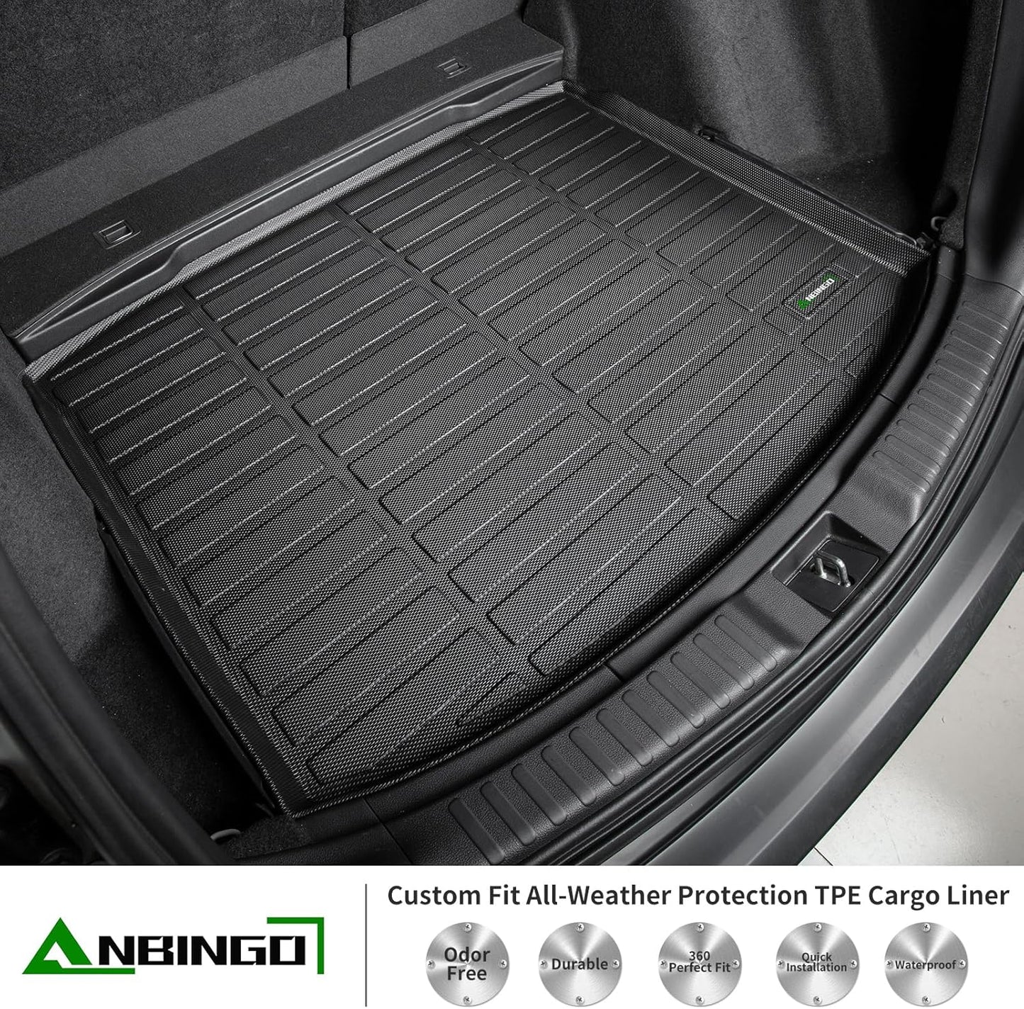 ANBINGO® All Weather Floor Mats for Chevy Trailblazer AWD 2026 2025 2024 2023 2022 2021 & Cargo Liner for Trailblazer AWD (Cargo Tray in Upper Deck Position) Set - Black