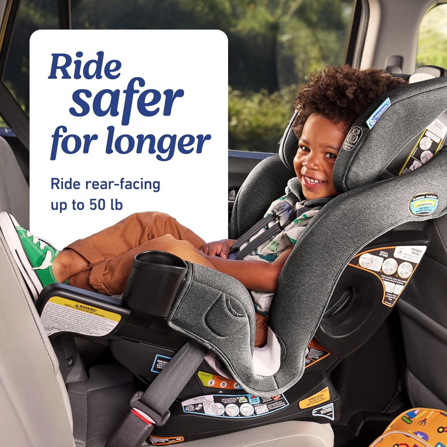 Graco Extend2Fit Convertible Baby Car Seat, Rear and Forward Facing, Adjustable Extension Panel for Extra Legroom, Ashten