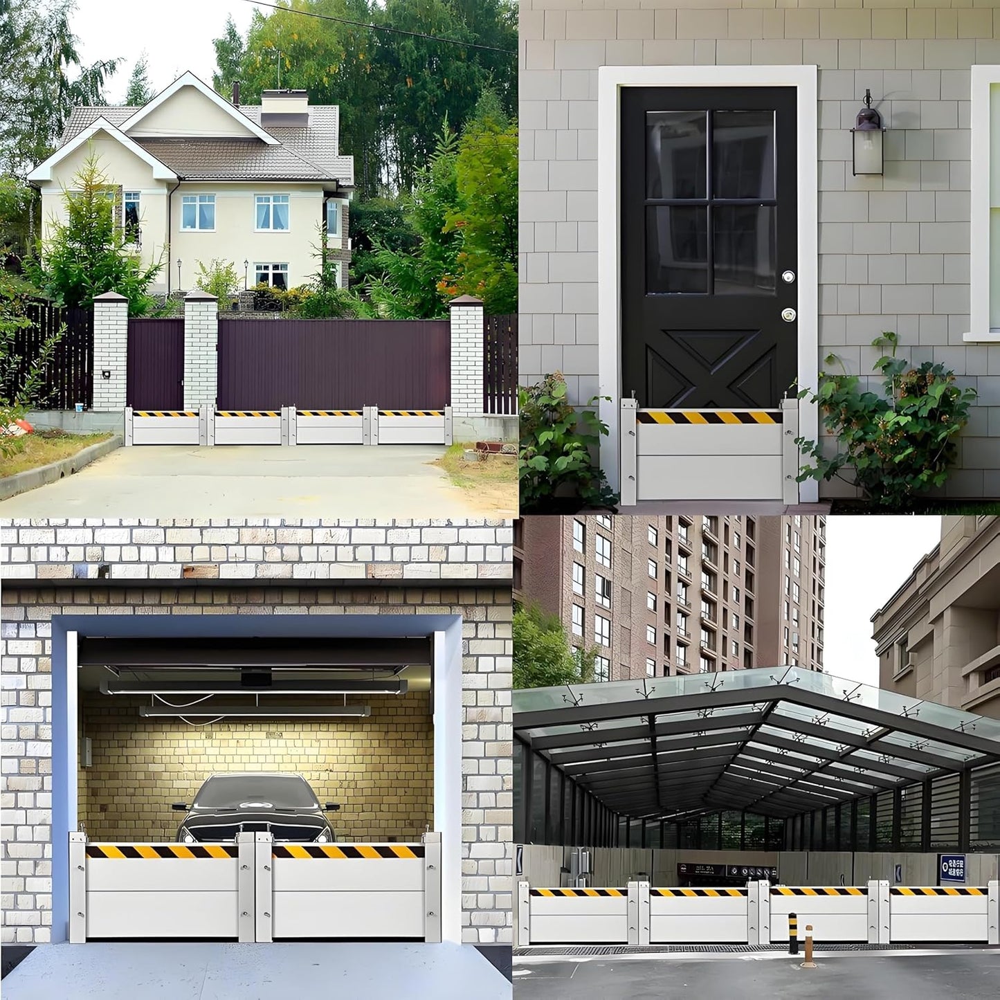 Flood Barriers for Home Exterior,Aluminum Alloy Outdoor Garage Doors Water Barriers for Flooding(H23.6Inch,L8.5FT)
